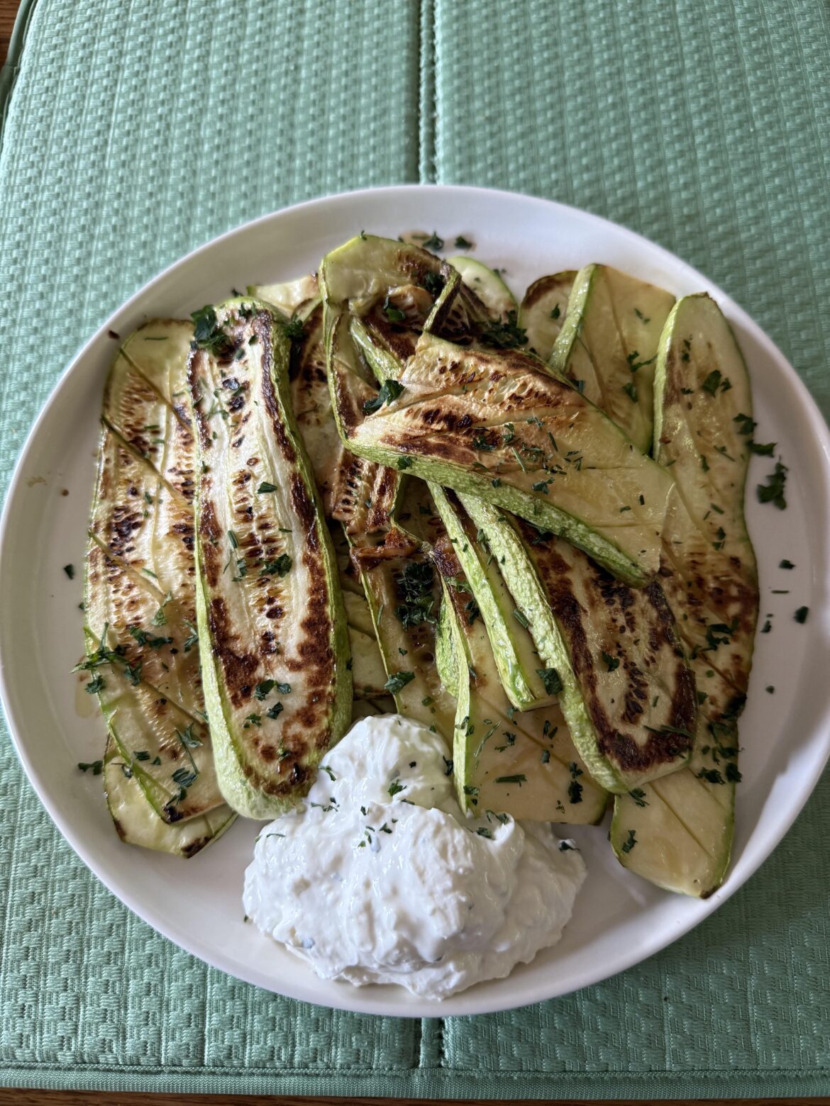 Fried Cavili Zucchini with whipped feta