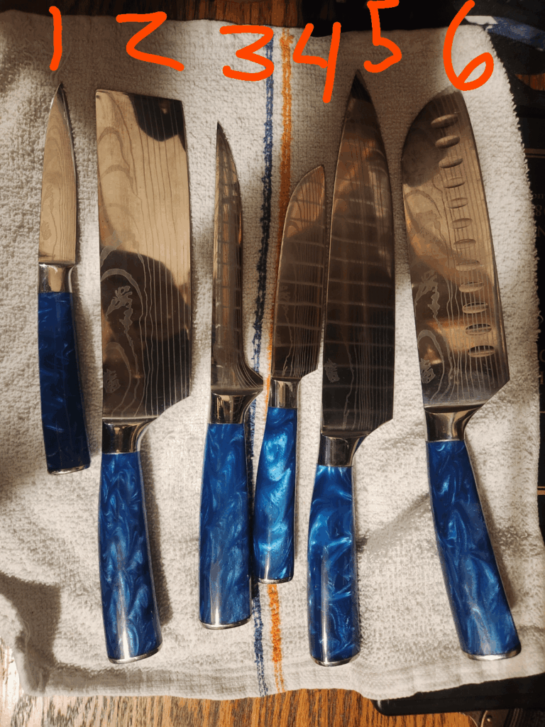 I got this knife set from a friend whose leaving, what is each blades specific use?