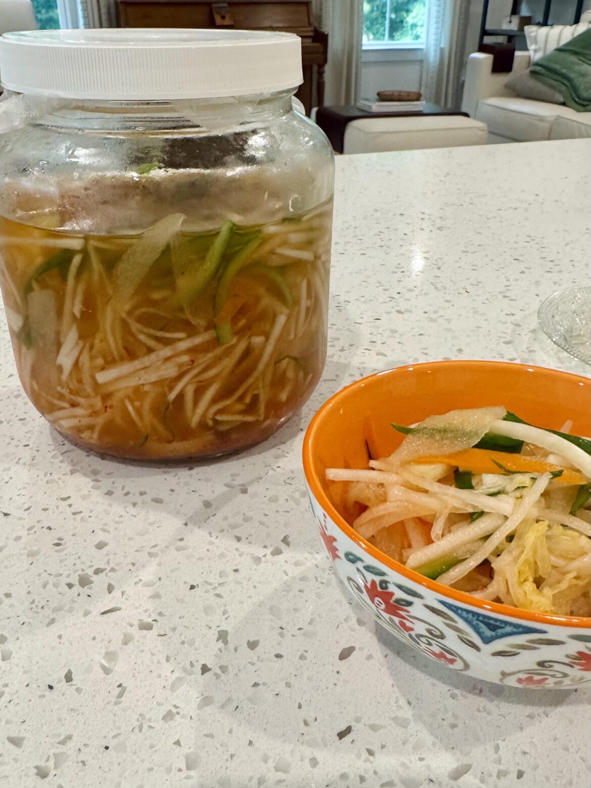 Julienned nabak-kimchi for bibim-guksu and mul-naengmyeon