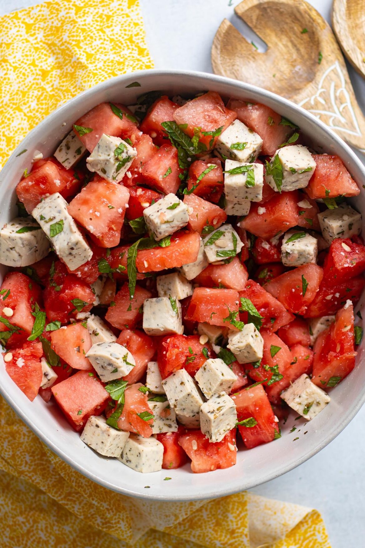 Watermelon with Homemade Vegan Feta