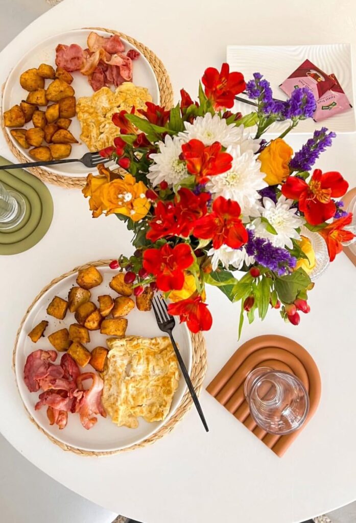 Breakfast Date- Bacon, Eggs and potato wedges