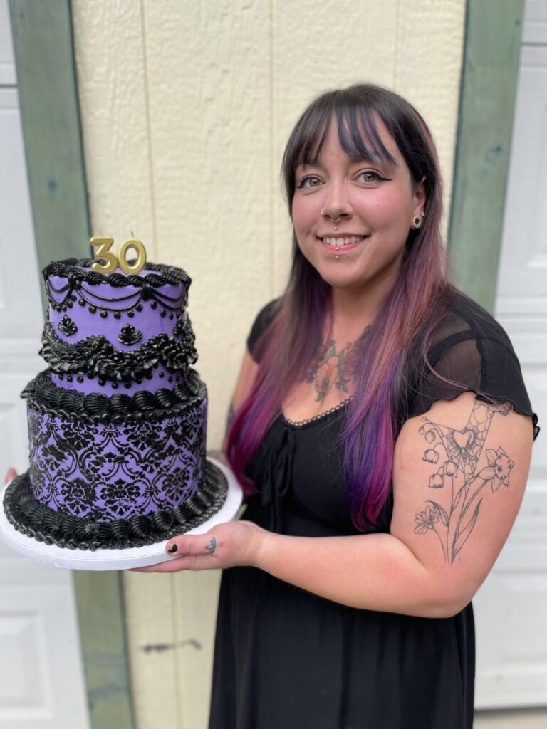 My lovey wife and her 30th birthday cake she made. My lovey wife and her 30th birthday cake she made.