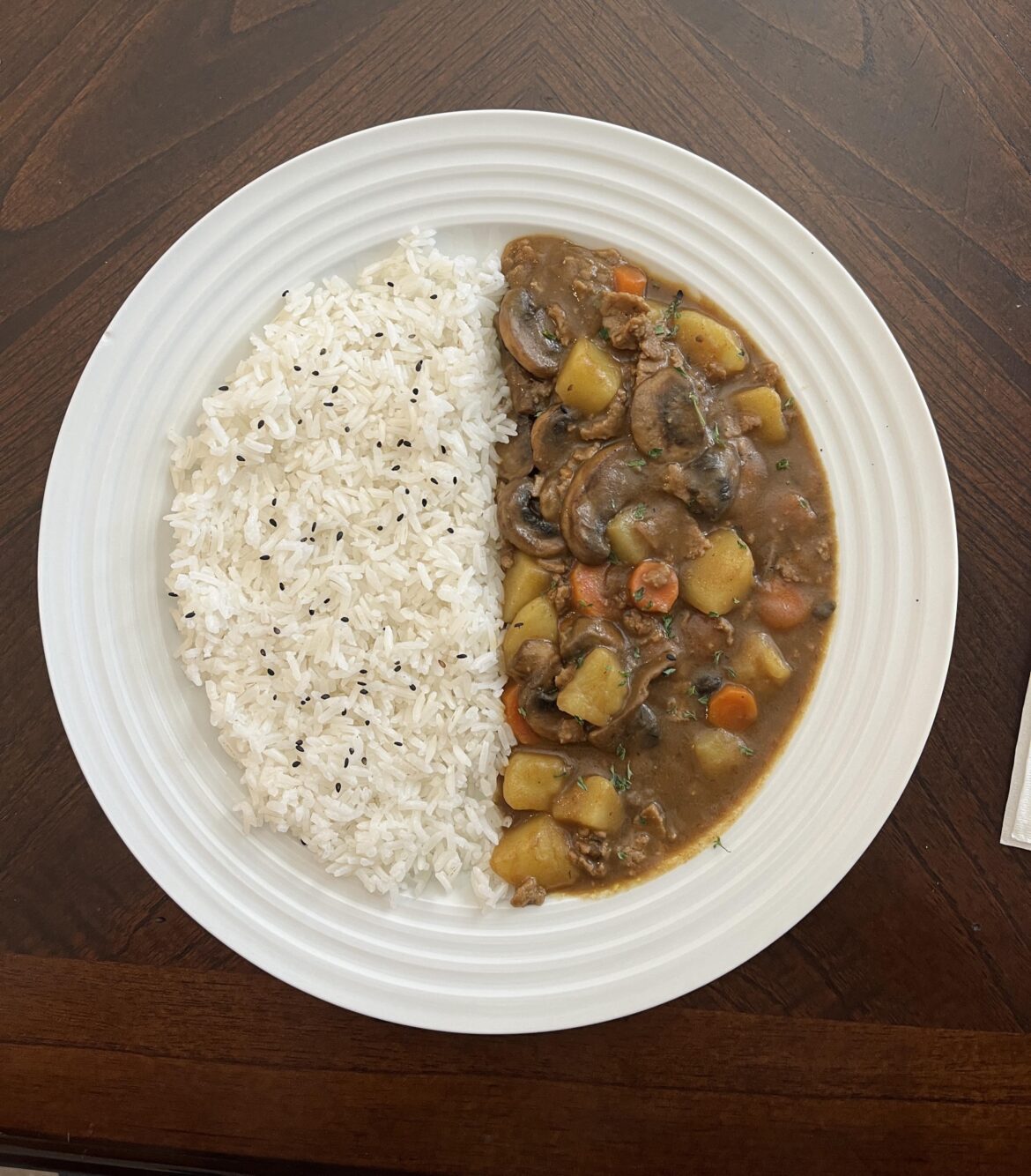 Japanese curry rice.