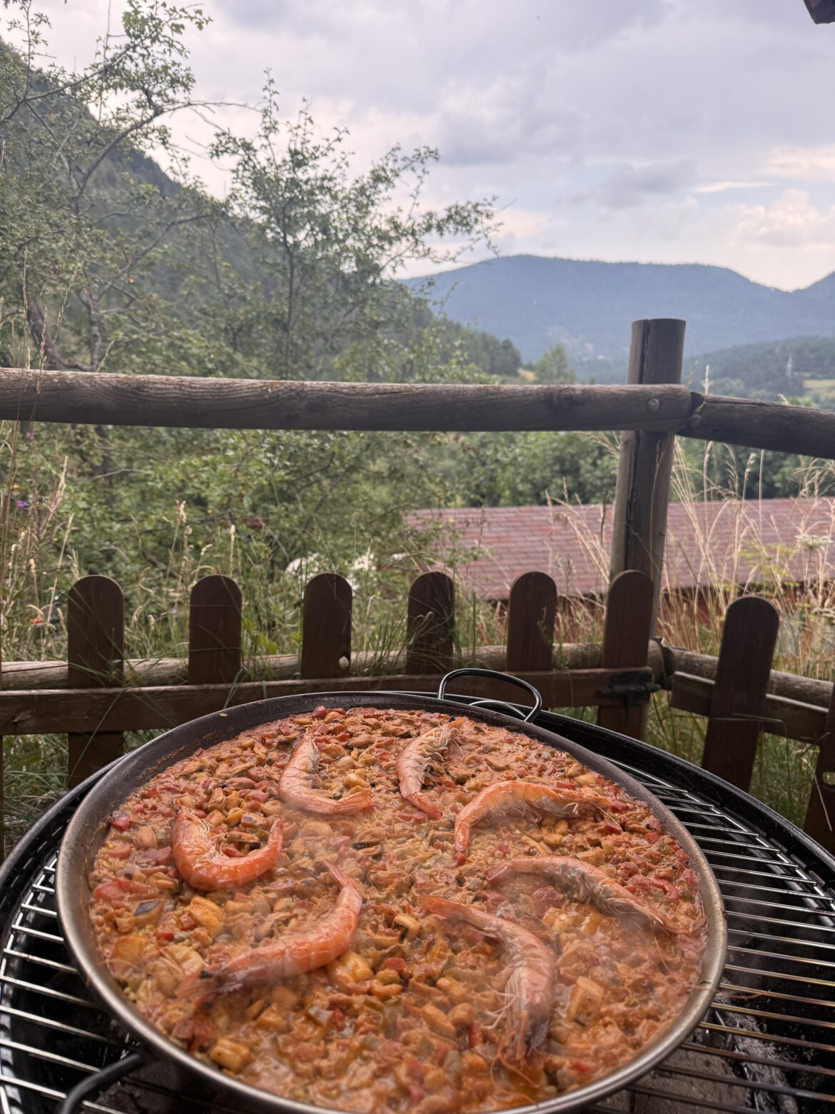 Paella on our new kettle compact