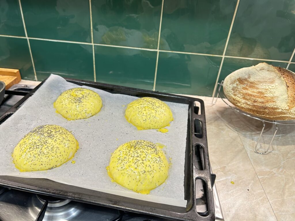 Burger buns made with my recipe.