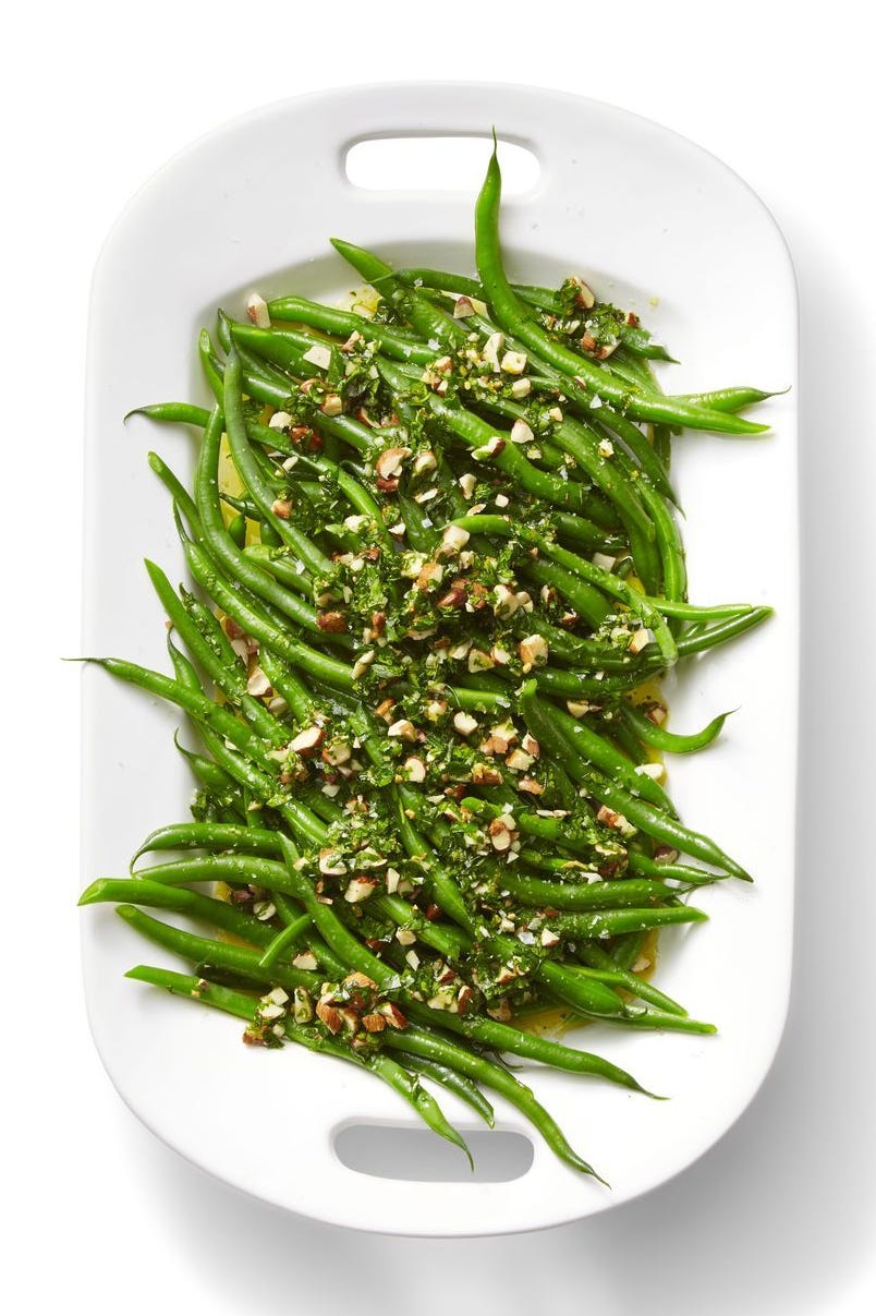 green beans with orange and almond gremolata