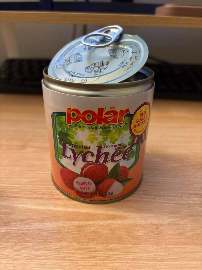 100 cal for whole can - No sugar added lychee