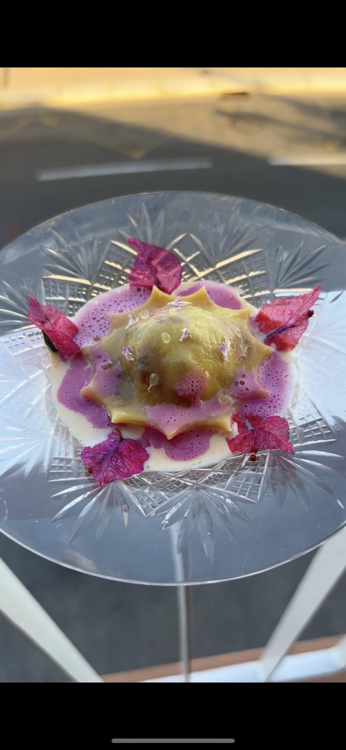 Bougainvillea and crab pasta