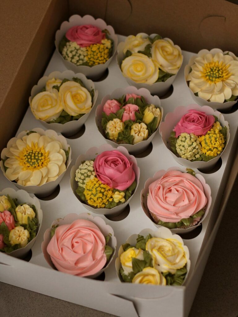 My favourite thing to make is floral cupcakes