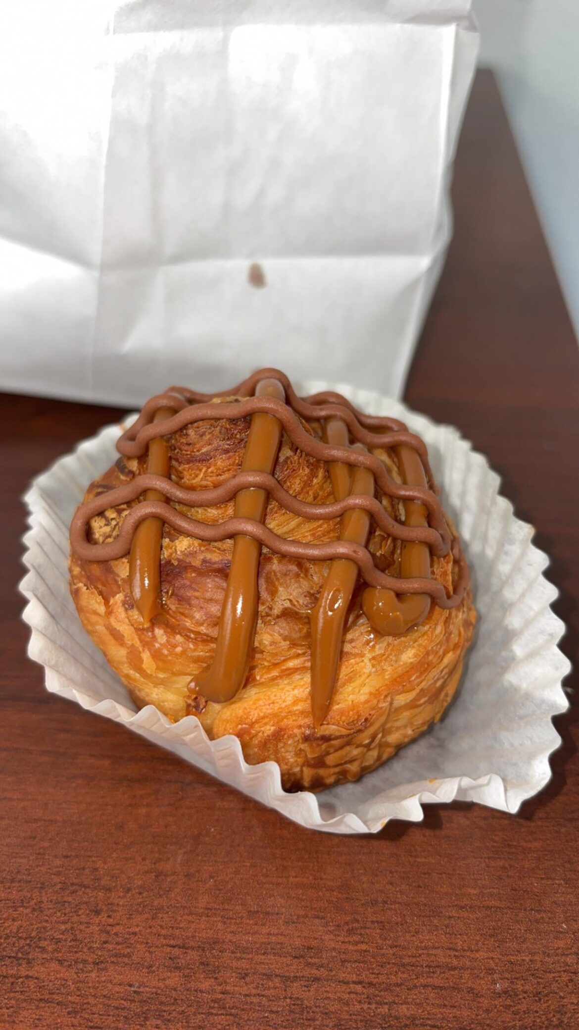 Salted caramel croissant “muffin” was filled too