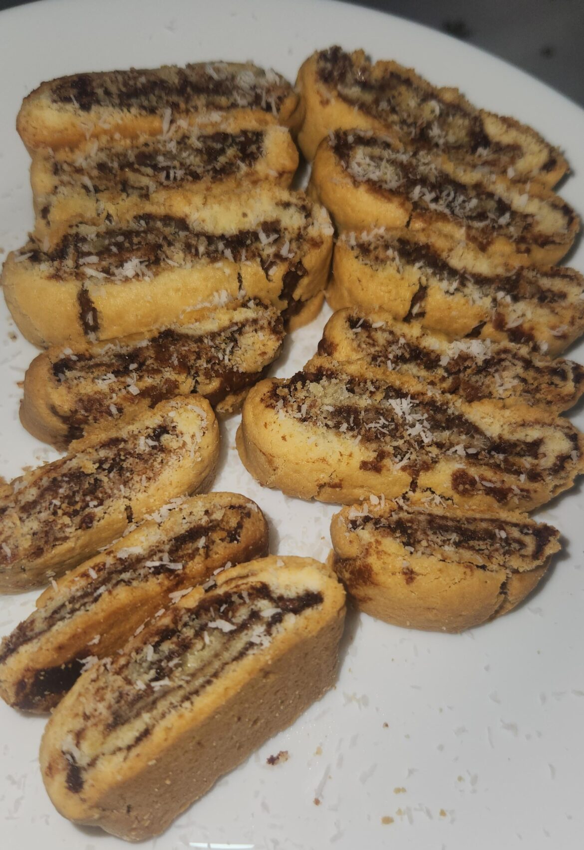 Rolled up chocolate cookies