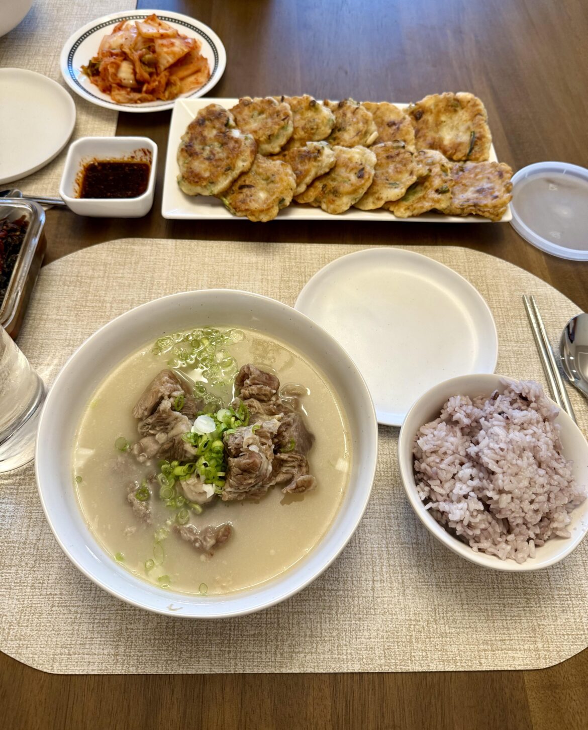 Oxtail soup & seafood pancakes