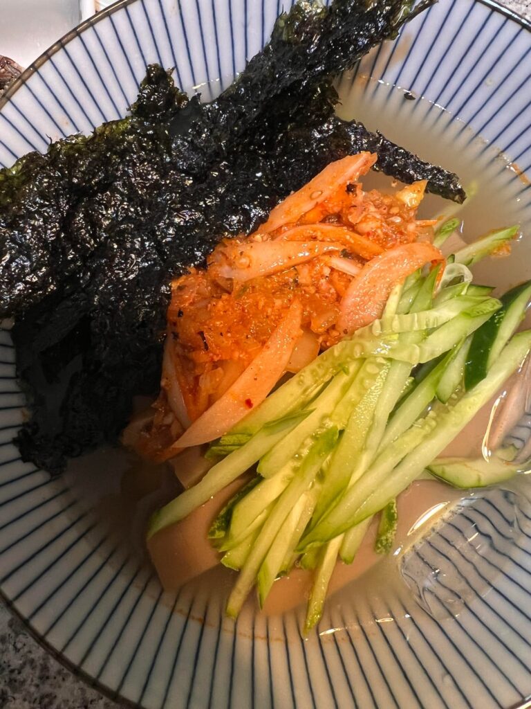 Homemade Korean Muksa-bal (묵사발) from my mother-in-law 🍲💚