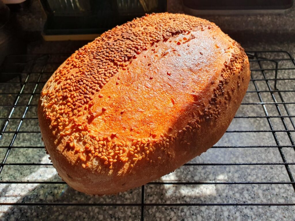 Homemade sesame bread