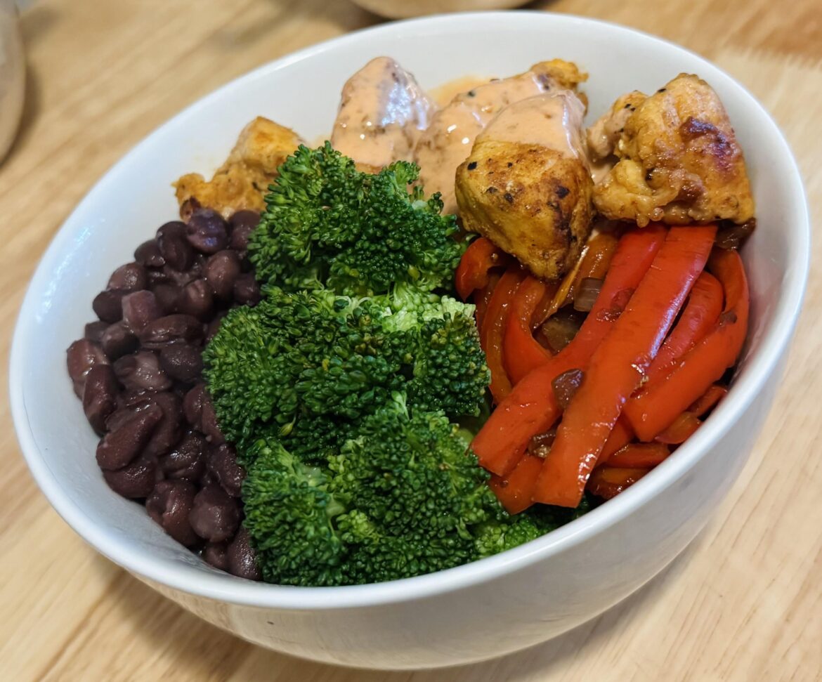New here! This is a protein bowl that I made for dinner.