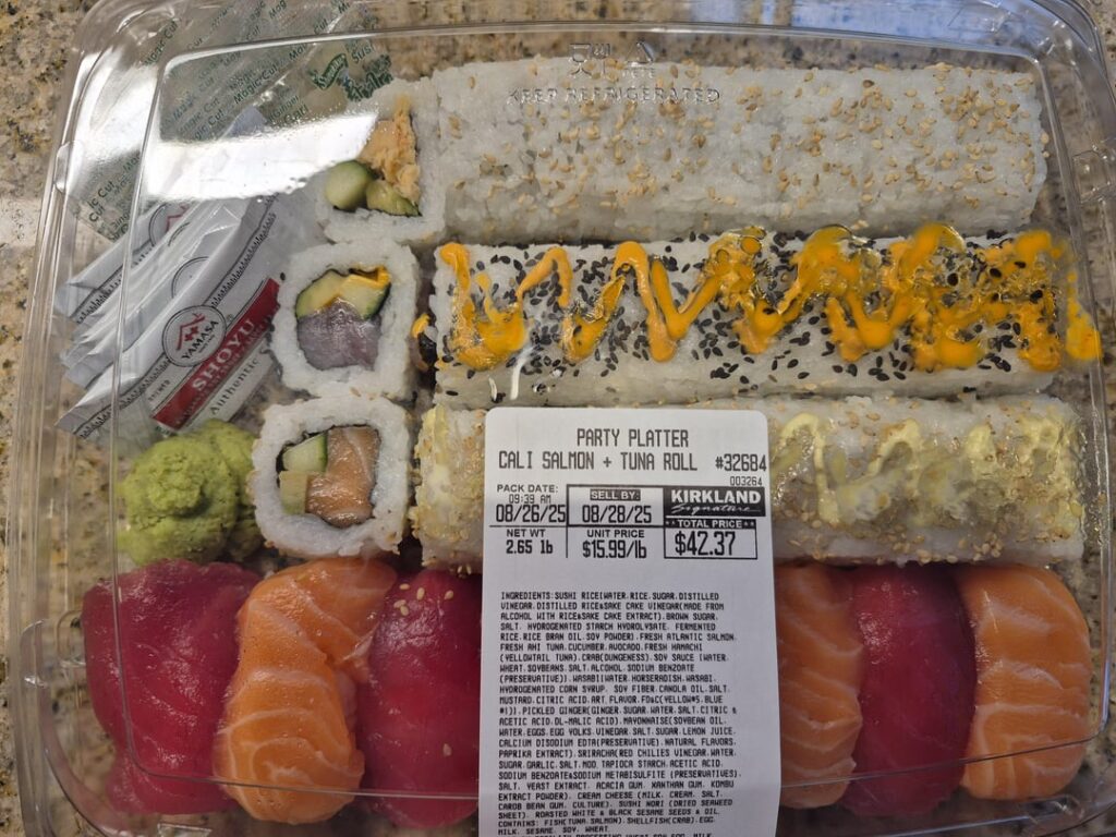Sushi platter from Costco... seems pretty ok?