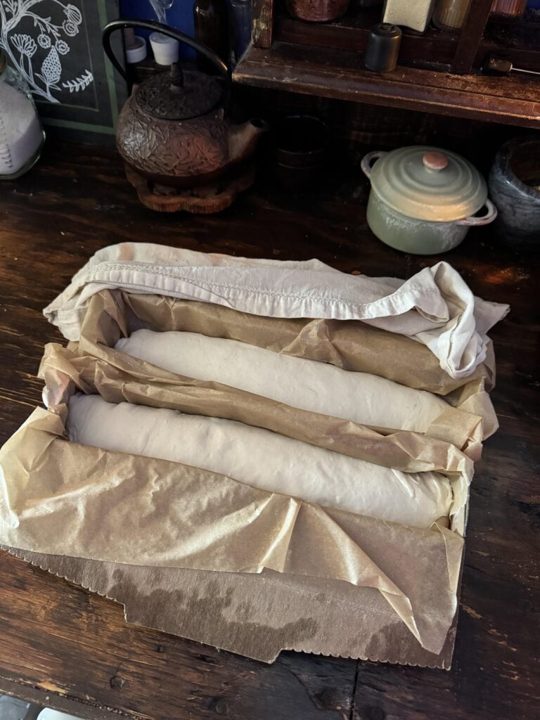 First time making baguettes and I was so proud of my “proofing baskets,” it made me giddy!