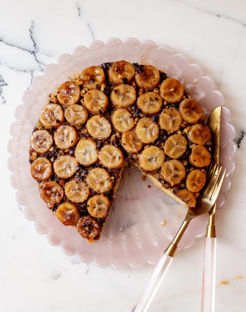 Banana Nut Chocolate Upside-Down Cake!