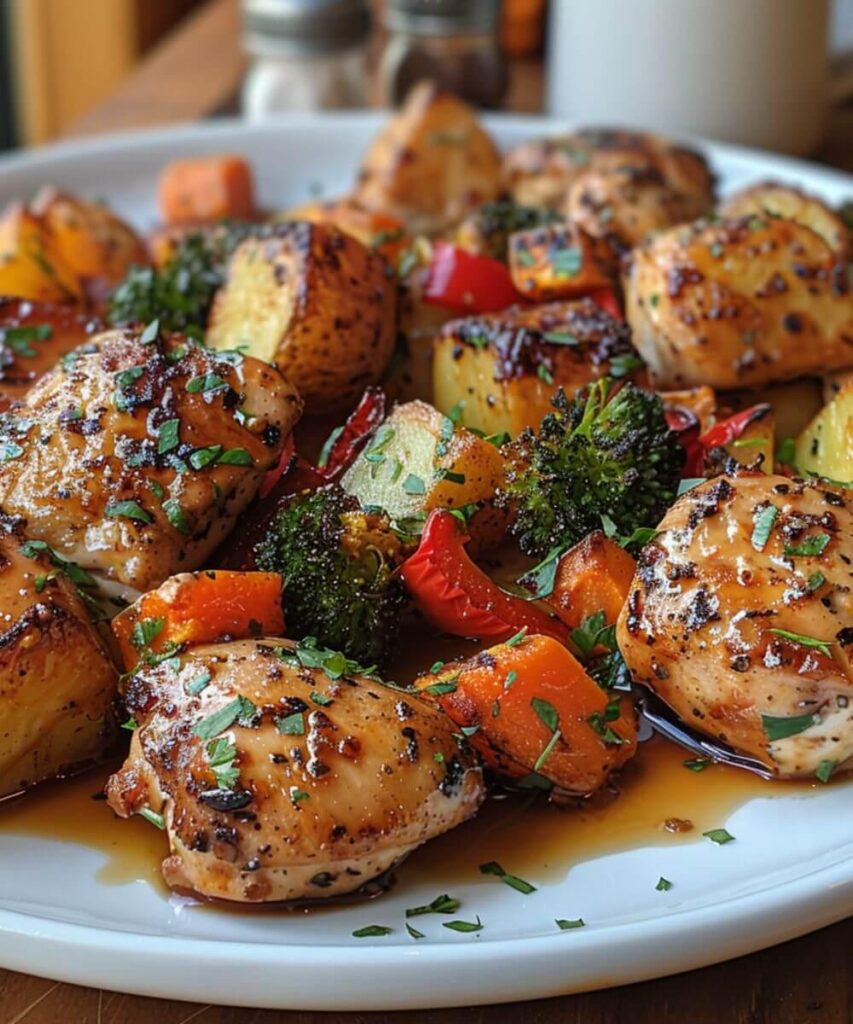 Perfectly Baked Veggies with Chicken