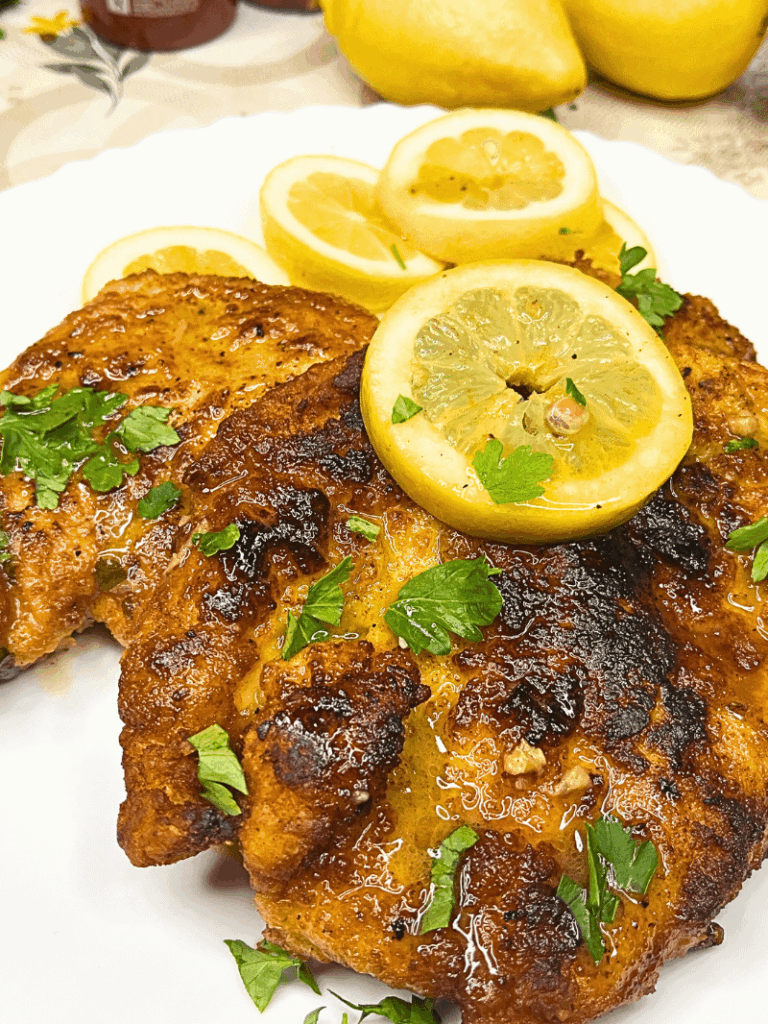 Parmesan Crusted Chicken With Lemon Butter Sauce