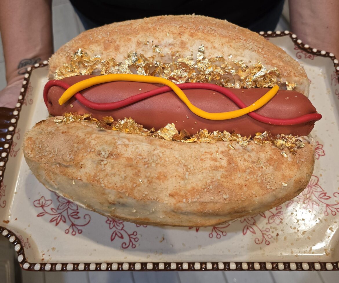 Hot dog cake