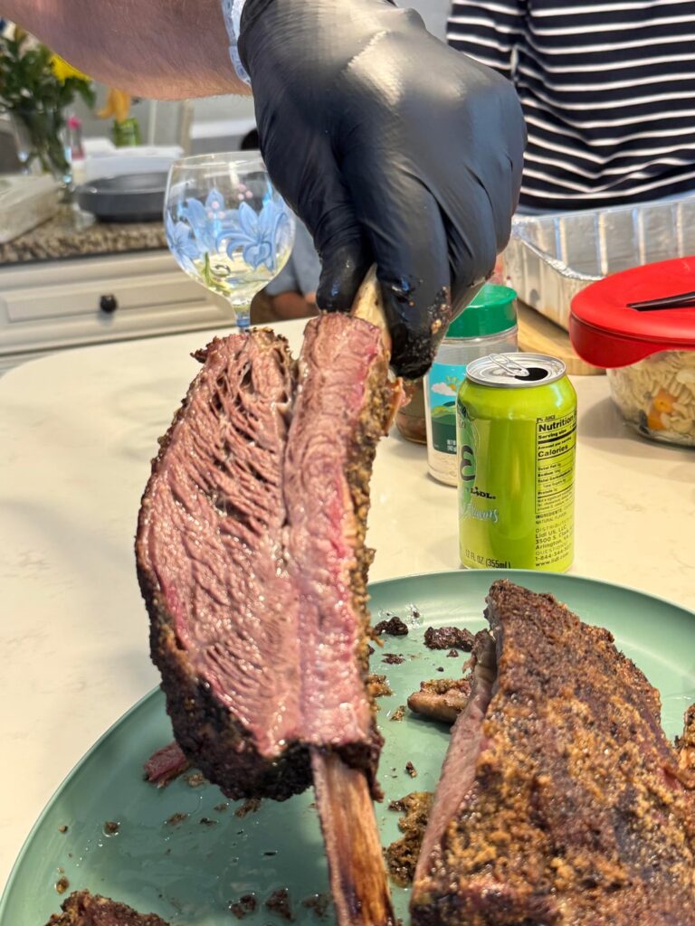 Smoked some Dino ribs for my dad’s birthday.  Big hit with the kids as they kept thinking they ate dinosaur