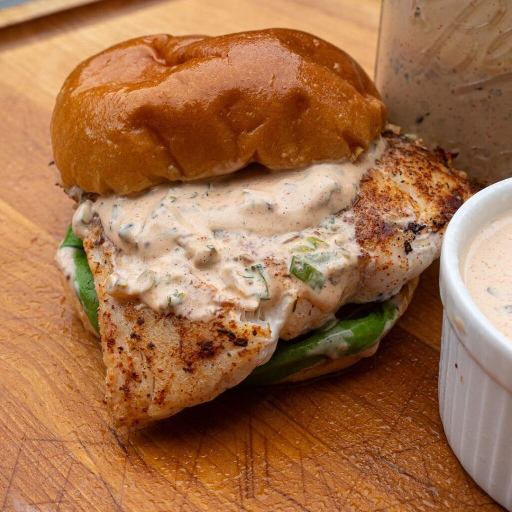 Blackened Grouper Sandwich w/ Creole Tartar Sauce Blackened Grouper Sandwich w/ Creole Tartar Sauce