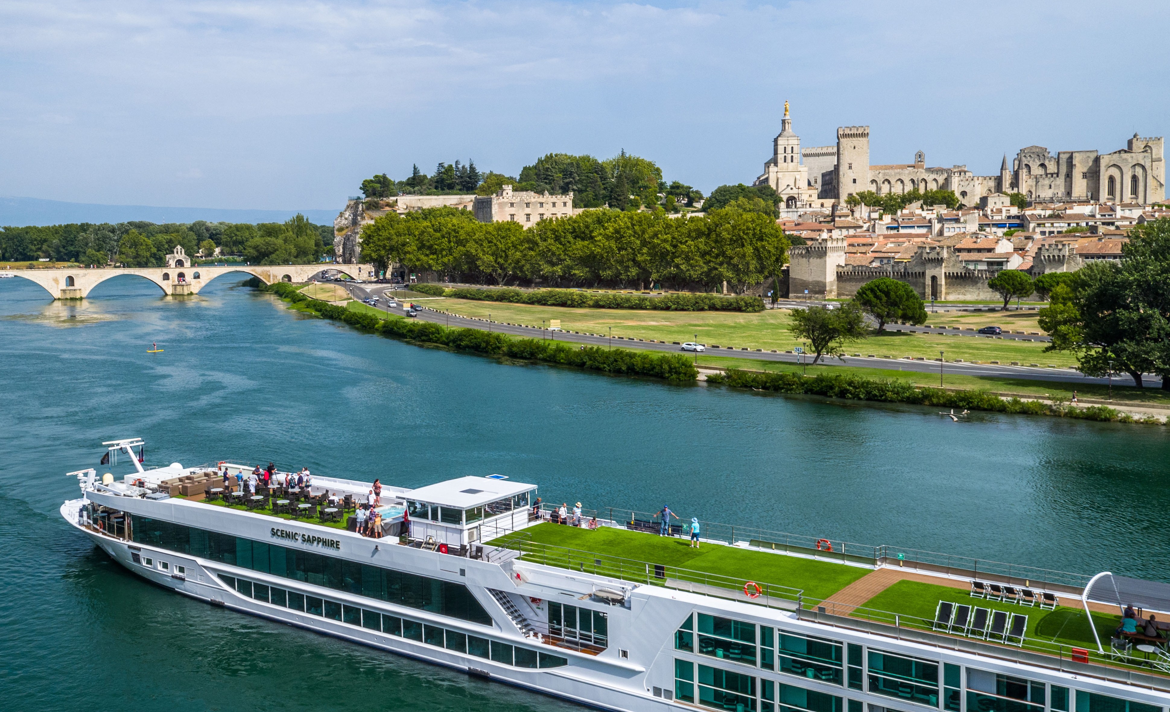 Scenic Sapphire river cruise ship in Avignon, France.