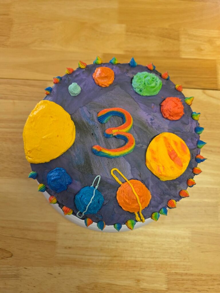 Beginner Cake I made for my 3 year olds Birthday