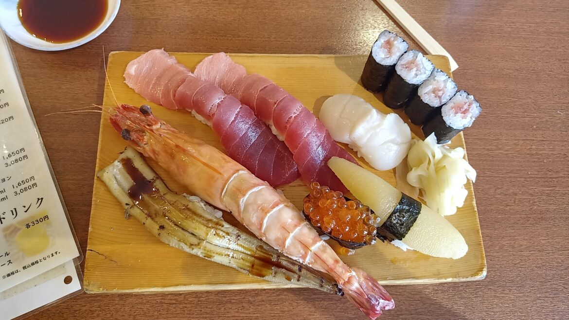 Sushis in Narita, Japan