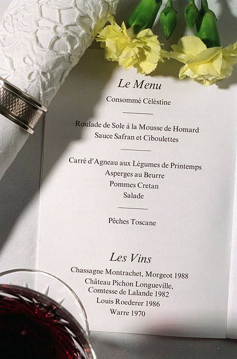 buckingham palace menu french