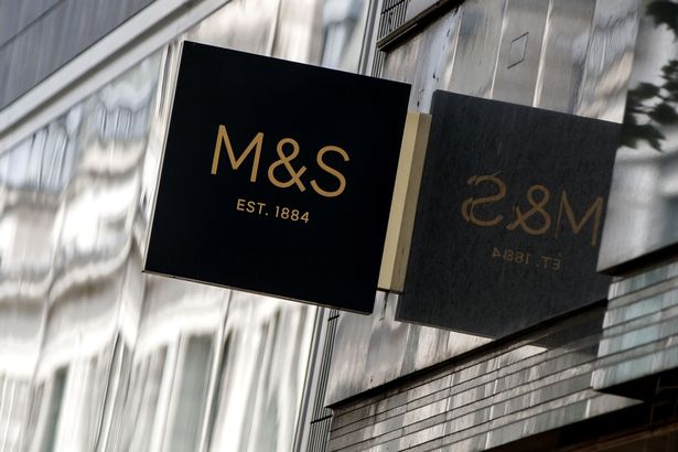 M&S (Marks & Spencer) signage is seen on a shop in Oxford Street