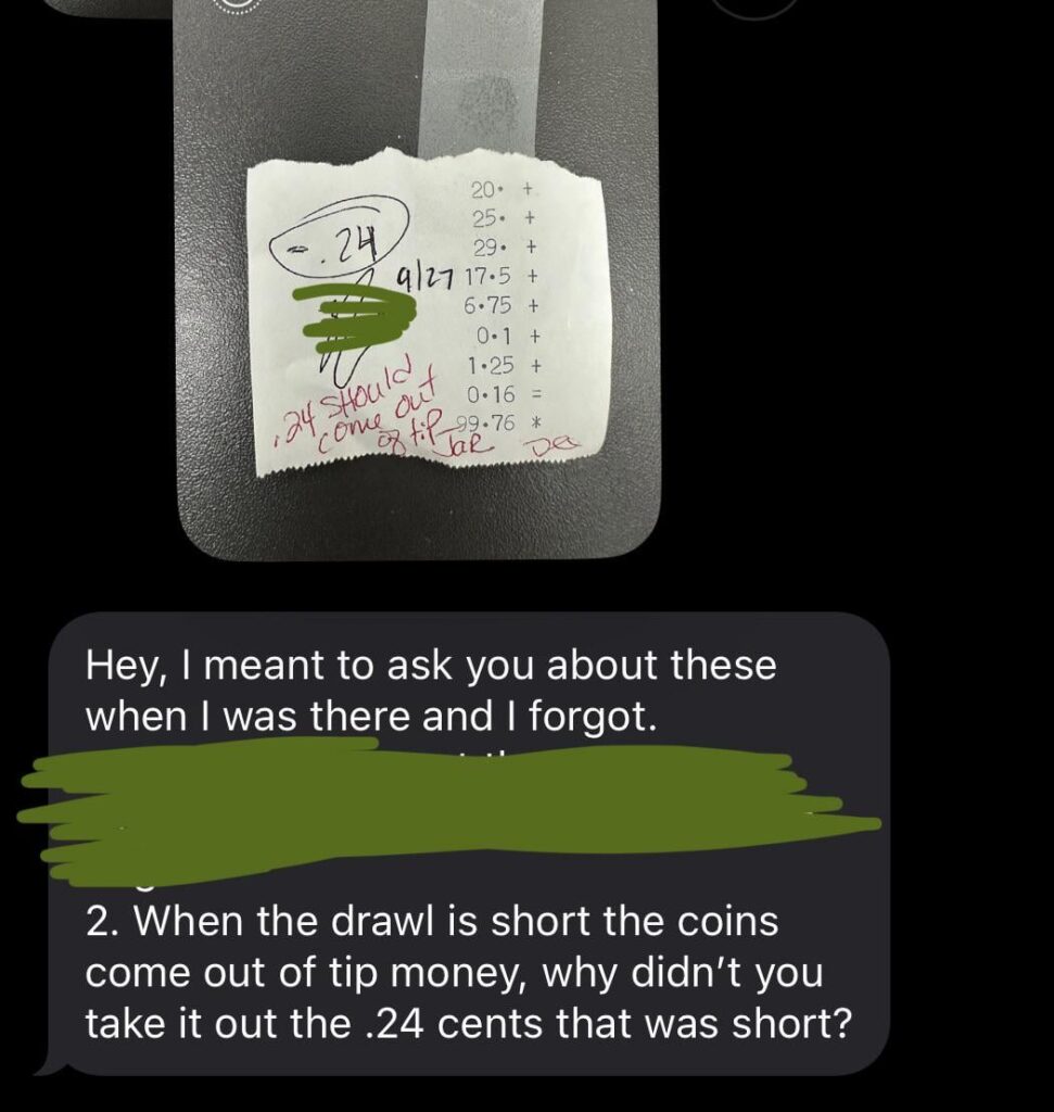 How do I respond to this? Register shortages being taken from employee tips