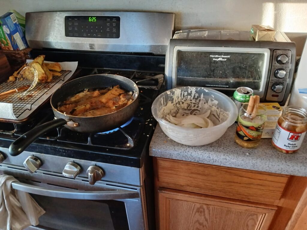 Trout tempura. Sorry for the singular beer, but I assure you that several were consumed prior.