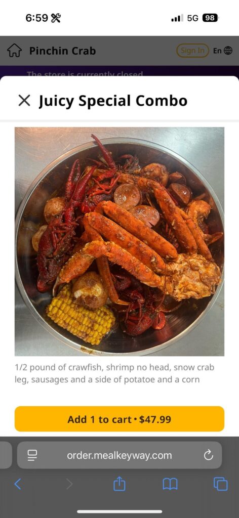Seafood boil calories?