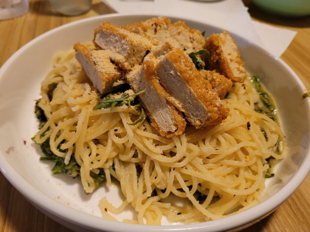 Homemade noodles and sauce is the best.