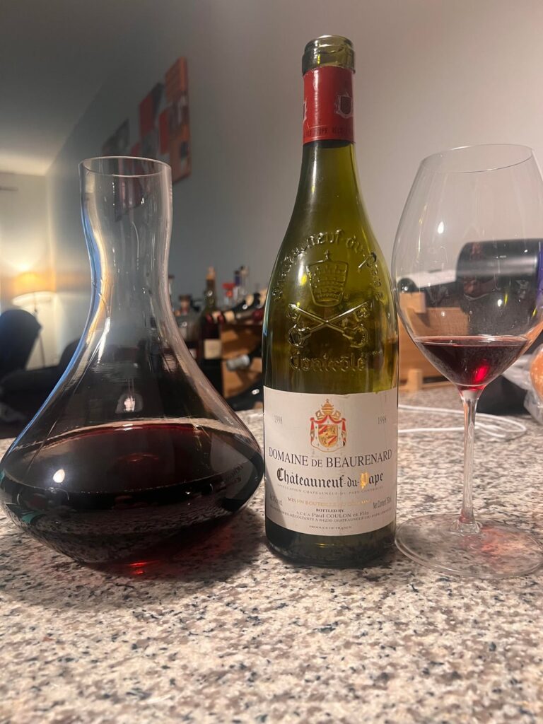 1998 Domaine de Bearenard CdP with my steak au poivre