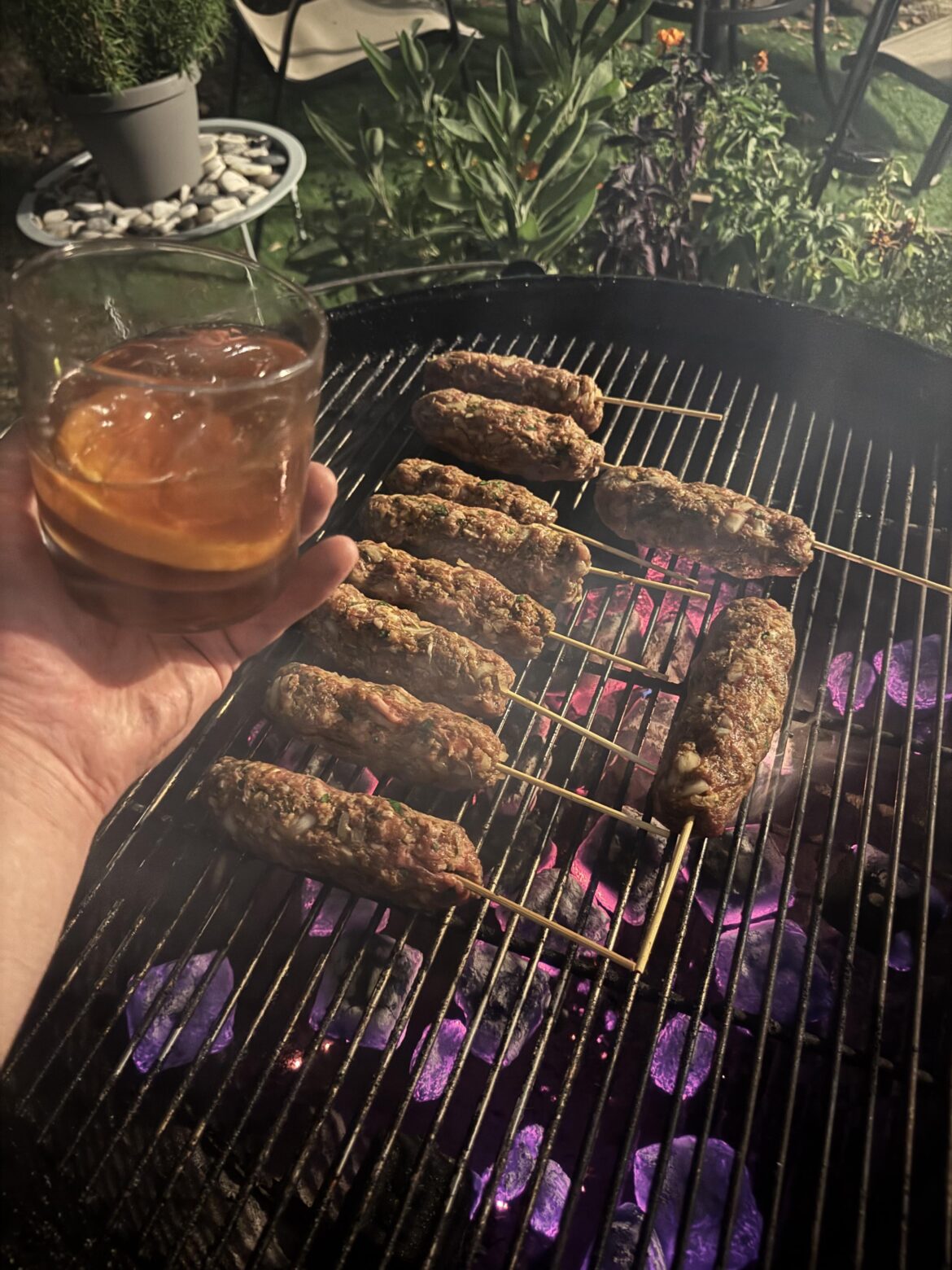 Lamb Koftas on the Weber with an old fashion. A great pairing. Trying to enjoy these warmer days while we have them in the Midwest.