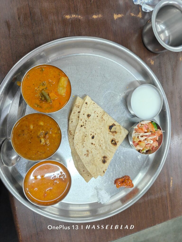 Indian Food Thali at sadhle Mess ( Sawant wadi maharashtra)