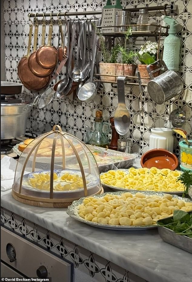The group cooked up plates of pasta for the authentic Italian feast
