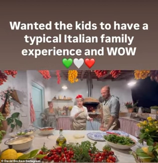 Taking to Instagram he penned: 'Wanted the kids to have a typical Italian family experience and WOW'