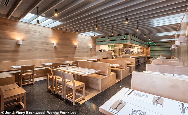 The Hollywood movie star, 28, and former music manager, 44, were seated across from each other when at Jon and Vinny's, which serves Italian-inspired food