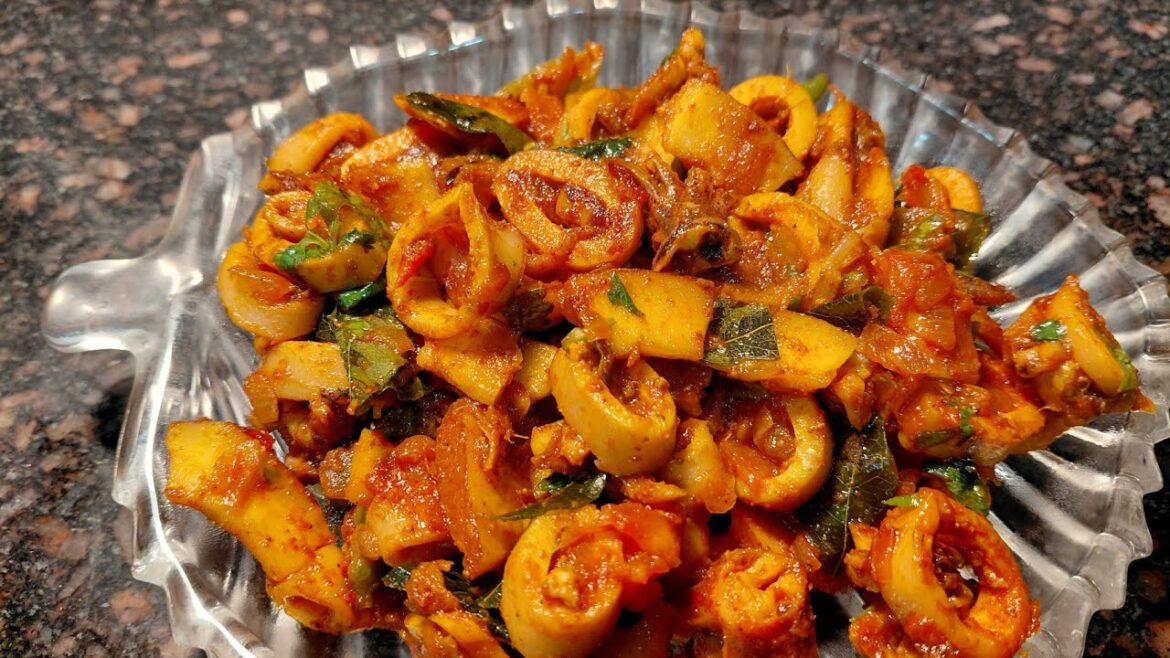 Squid Roast Recipe | Kanava Roast Kerala Style | Spicy Seafood Recipe