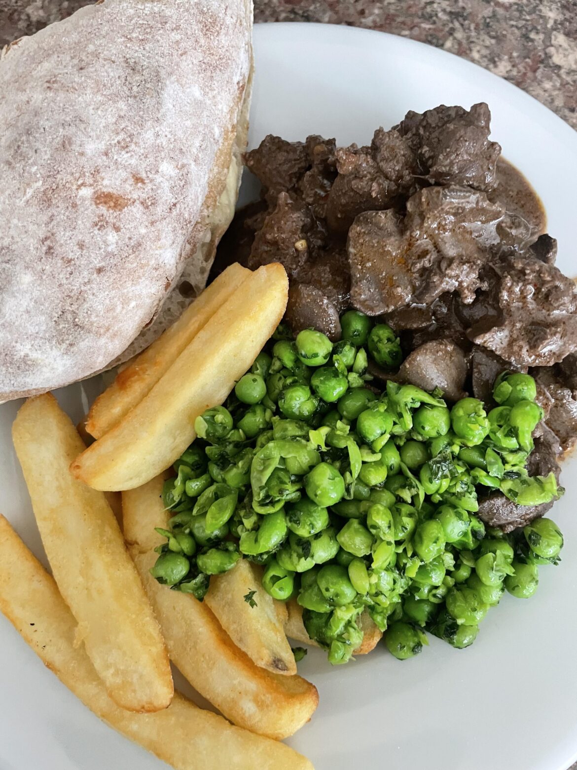 Chicken Livers & Peas