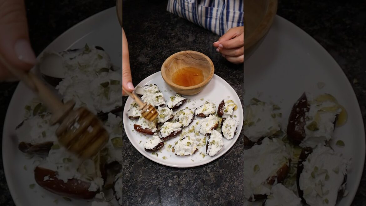 How to make Goat Cheese Stuffed Dates #cookingvideo #sundayfootball #footballpartyidea #tailgate
