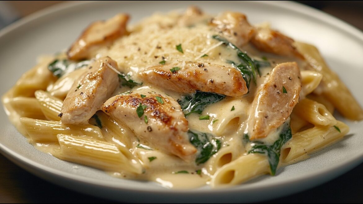 This recipe will drive you crazy! Incredibly tender pasta with chicken in a thick creamy sauce! This recipe will drive you crazy! Incredibly tender pasta with chicken in a thick creamy sauce!