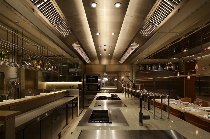 The interior of Sugalabo in Tokyo, Japan.