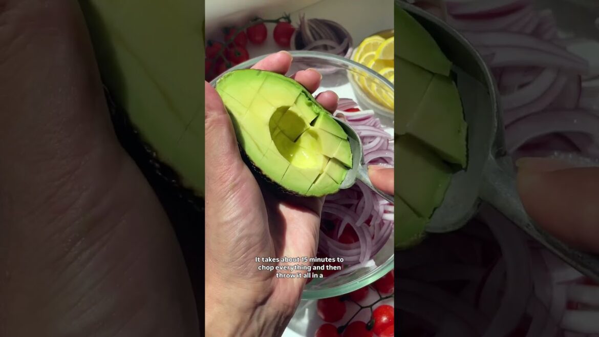 15 minute avocado cucumber tomato salad