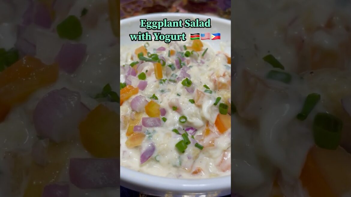 EGGPLANT SALAD WITH YOGURT. #eggplantrecipe  #saladrecipe  #yogurtrecipes  #salad  #vegetarian
