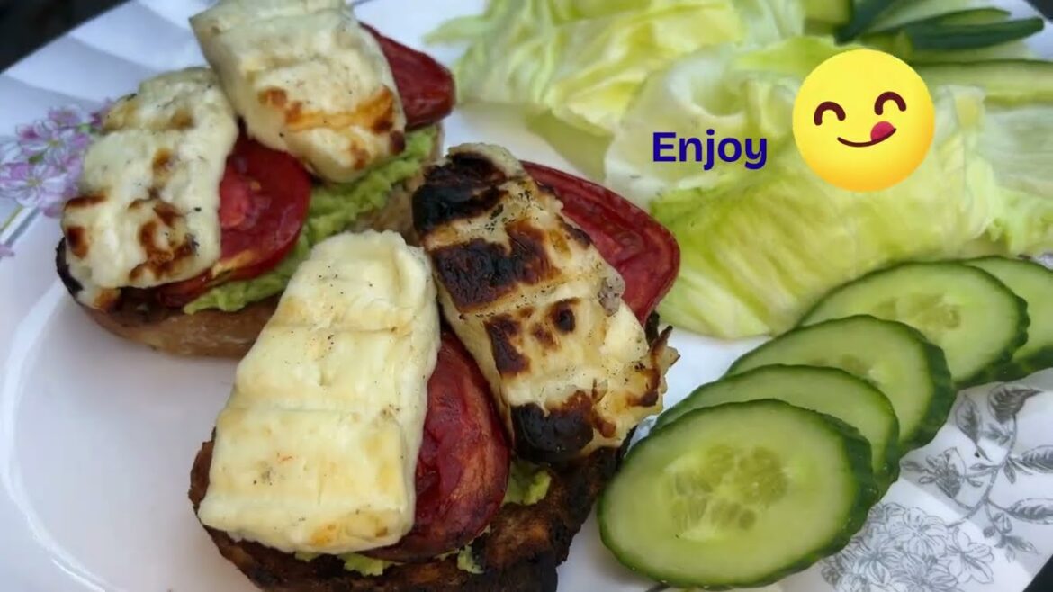 Grilled Halloumi & Tomato Perfection on Avocado Toast!! Grilled Halloumi & Tomato Perfection on Avocado Toast!!